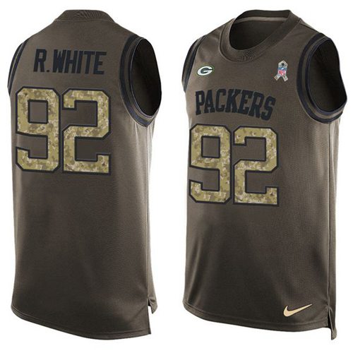 Nike Packers #92 Reggie White Green Men's Stitched NFL Limited Salute To Service Tank Top Jersey Nike Packers #92 Reggie White Green Men's Stitched NFL Limited Salute To Service Tank Top Jersey