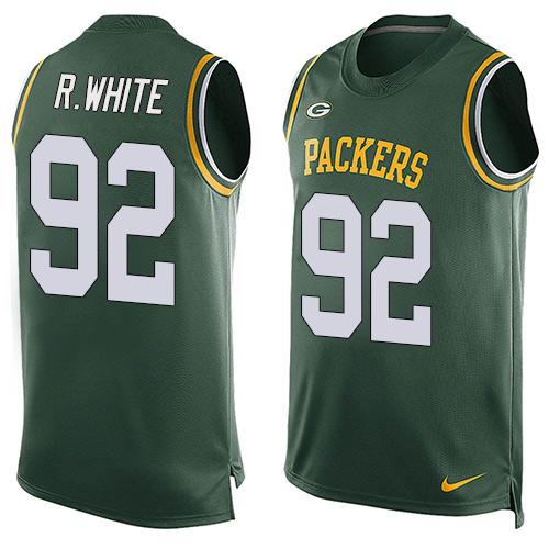 Nike Packers #92 Reggie White Green Team Color Men's Stitched NFL Limited Tank Top Jersey Nike Packers #92 Reggie White Green Team Color Men's Stitched NFL Limited Tank Top Jersey