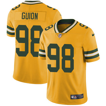Nike Packers #98 Letroy Guion Yellow Men's Stitched NFL Limited Rush Jersey