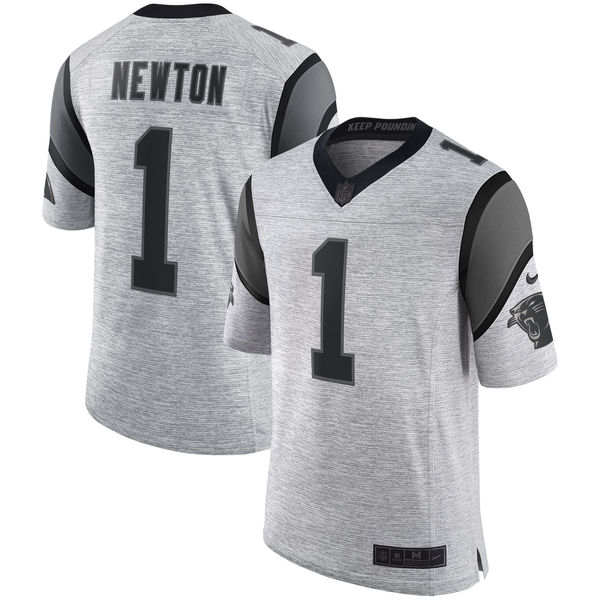 Nike Panthers #1 Cam Newton Gray Men's Stitched NFL Limited Gridiron Gray II Jersey Nike Panthers #1 Cam Newton Gray Men's Stitched NFL Limited Gridiron Gray II Jersey