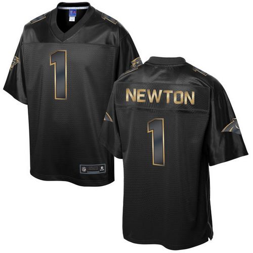 Nike Panthers #1 Cam Newton Pro Line Black Gold Collection Men's Stitched NFL Game Jersey Nike Panthers #1 Cam Newton Pro Line Black Gold Collection Men's Stitched NFL Game Jersey