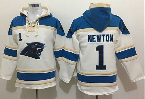 Nike Panthers #1 Cam Newton White Sawyer Hooded Sweatshirt NFL Hoodie Nike Panthers #1 Cam Newton White Sawyer Hooded Sweatshirt NFL Hoodie