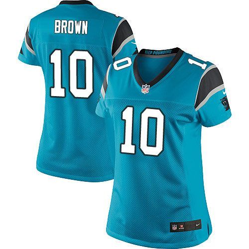 Nike Panthers #10 Corey Brown Blue Alternate Women's Stitched NFL Elite Jersey