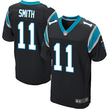 Nike Panthers #11 Torrey Smith Black Team Color Men's Stitched NFL Elite Jersey Nike Panthers #11 Torrey Smith Black Team Color Men's Stitched NFL Elite Jersey