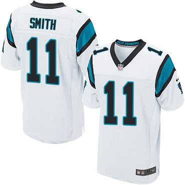 Nike Panthers #11 Torrey Smith White Men's Stitched NFL Elite Jersey Nike Panthers #11 Torrey Smith White Men's Stitched NFL Elite Jersey