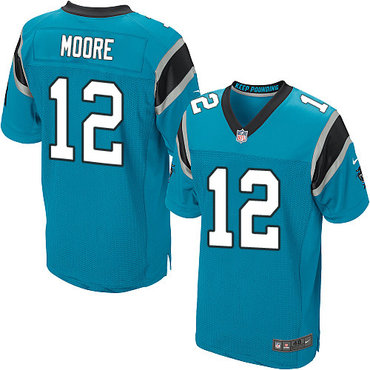Nike Panthers #12 DJ Moore Blue Alternate Men's Stitched NFL Elite Jersey Nike Panthers #12 DJ Moore Blue Alternate Men's Stitched NFL Elite Jersey