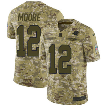Nike Panthers #12 DJ Moore Camo Men's Stitched NFL Limited 2018 Salute To Service Jersey Nike Panthers #12 DJ Moore Camo Men's Stitched NFL Limited 2018 Salute To Service Jersey