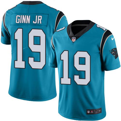 Nike Panthers #19 Ted Ginn Jr Blue Men's Stitched NFL Limited Rush Jersey Nike Panthers #19 Ted Ginn Jr Blue Men's Stitched NFL Limited Rush Jersey