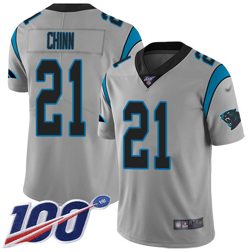 Nike Panthers #21 Jeremy Chinn Silver Men's Stitched NFL Limited Inverted Legend 100th Season Jersey Nike Panthers #21 Jeremy Chinn Silver Men's Stitched NFL Limited Inverted Legend 100th Season Jersey