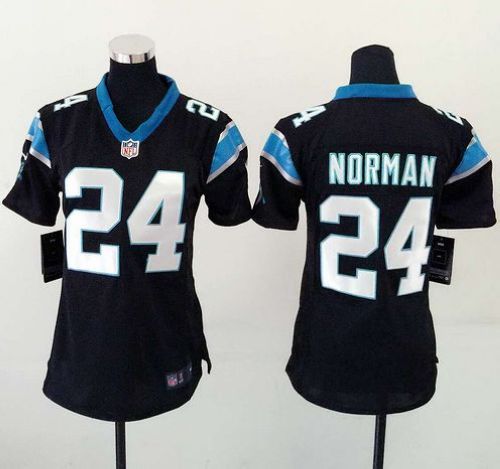 Nike Panthers #24 Josh Norman Black Team Color Women's Stitched NFL Elite Jersey