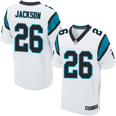 Nike Panthers #26 Donte Jackson White Men's Stitched NFL Elite Jersey Nike Panthers #26 Donte Jackson White Men's Stitched NFL Elite Jersey