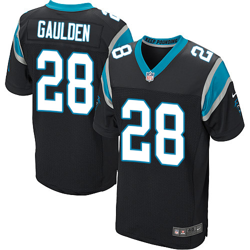Nike Panthers #28 Rashaan Gaulden Black Team Color Men's Stitched NFL Elite Jersey Nike Panthers #28 Rashaan Gaulden Black Team Color Men's Stitched NFL Elite Jersey