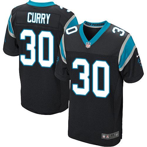 Nike Panthers #30 Stephen Curry Black Team Color Men's Stitched NFL Elite Jersey Nike Panthers #30 Stephen Curry Black Team Color Men's Stitched NFL Elite Jersey