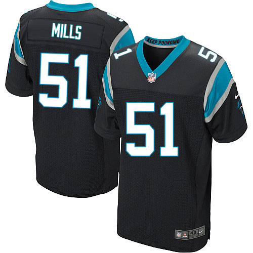 Nike Panthers #51 Sam Mills Black Team Color Men's Stitched NFL Elite Jersey Nike Panthers #51 Sam Mills Black Team Color Men's Stitched NFL Elite Jersey