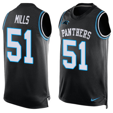 Nike Panthers #51 Sam Mills Black Team Color Men's Stitched NFL Limited Tank Top Jersey Nike Panthers #51 Sam Mills Black Team Color Men's Stitched NFL Limited Tank Top Jersey