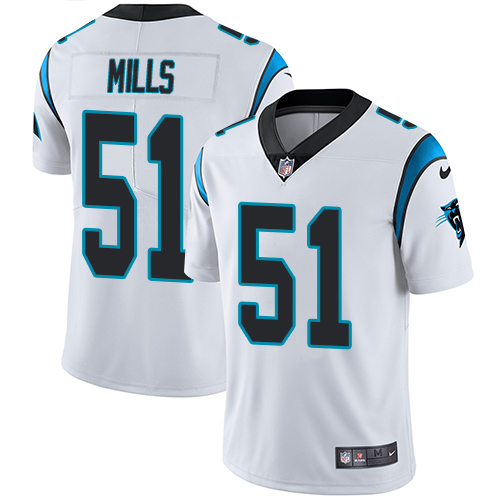 Nike Panthers #51 Sam Mills White Men's Stitched NFL Vapor Untouchable Limited Jersey Nike Panthers #51 Sam Mills White Men's Stitched NFL Vapor Untouchable Limited Jersey