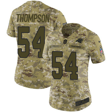 Nike Panthers #54 Shaq Thompson Camo Women's Stitched NFL Limited 2018 Salute to Service Jersey Nike Panthers #54 Shaq Thompson Camo Women's Stitched NFL Limited 2018 Salute to Service Jersey