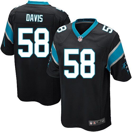 Nike Panthers #58 Thomas Davis Black Team Color Youth Stitched NFL Elite Jersey