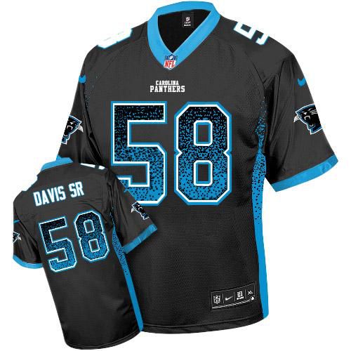 Nike Panthers #58 Thomas Davis Sr Black Team Color Men's Stitched NFL Elite Drift Fashion Jersey Nike Panthers #58 Thomas Davis Sr Black Team Color Men's Stitched NFL Elite Drift Fashion Jersey