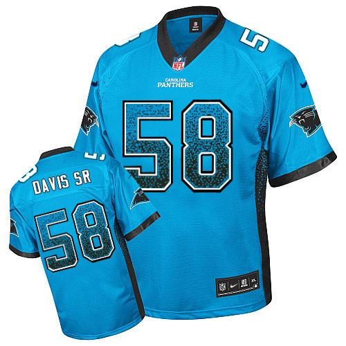 Nike Panthers #58 Thomas Davis Sr Blue Alternate Men's Stitched NFL Elite Drift Fashion Jersey Nike Panthers #58 Thomas Davis Sr Blue Alternate Men's Stitched NFL Elite Drift Fashion Jersey