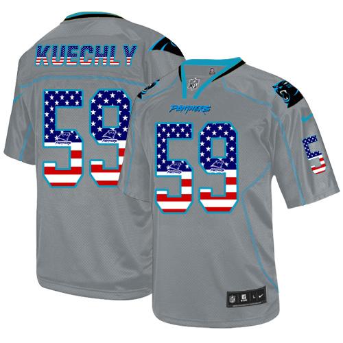 Nike Panthers #59 Luke Kuechly Lights Out Grey Men's Stitched NFL Elite USA Flag Fashion Jersey Nike Panthers #59 Luke Kuechly Lights Out Grey Men's Stitched NFL Elite USA Flag Fashion Jersey