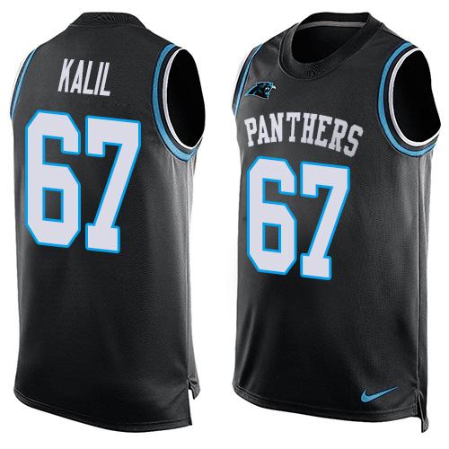 Nike Panthers #67 Ryan Kalil Black Team Color Men's Stitched NFL Limited Tank Top Jersey Nike Panthers #67 Ryan Kalil Black Team Color Men's Stitched NFL Limited Tank Top Jersey