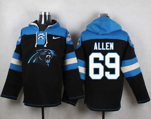 Nike Panthers #69 Jared Allen Black Player Pullover NFL Hoodie Nike Panthers #69 Jared Allen Black Player Pullover NFL Hoodie