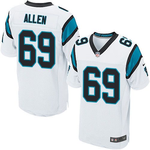 Nike Panthers #69 Jared Allen White Men's Stitched NFL Elite Jersey Nike Panthers #69 Jared Allen White Men's Stitched NFL Elite Jersey