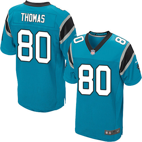 Nike Panthers #80 Ian Thomas Blue Alternate Men's Stitched NFL Elite Jersey Nike Panthers #80 Ian Thomas Blue Alternate Men's Stitched NFL Elite Jersey