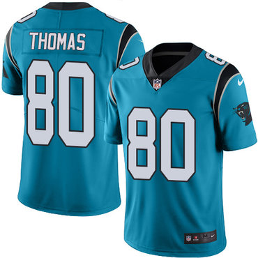 Nike Panthers #80 Ian Thomas Blue Men's Stitched NFL Limited Rush Jersey Nike Panthers #80 Ian Thomas Blue Men's Stitched NFL Limited Rush Jersey
