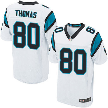 Nike Panthers #80 Ian Thomas White Men's Stitched NFL Elite Jersey Nike Panthers #80 Ian Thomas White Men's Stitched NFL Elite Jersey