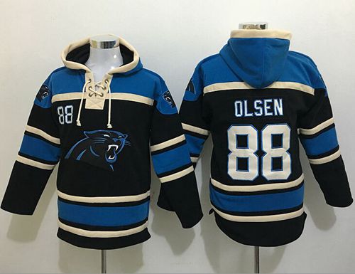 Nike Panthers #88 Greg Olsen Black Sawyer Hooded Sweatshirt NFL Hoodie Nike Panthers #88 Greg Olsen Black Sawyer Hooded Sweatshirt NFL Hoodie