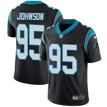 Nike Panthers #95 Charles Johnson Black Team Color Men's Stitched NFL Vapor Untouchable Limited Jersey Nike Panthers #95 Charles Johnson Black Team Color Men's Stitched NFL Vapor Untouchable Limited Jersey