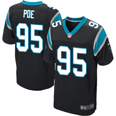 Nike Panthers #95 Dontari Poe Black Team Color Men's Stitched NFL Elite Jersey Nike Panthers #95 Dontari Poe Black Team Color Men's Stitched NFL Elite Jersey