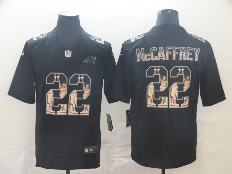Nike Panthers 22 Christian McCaffrey Black Statue Of Liberty Limited Jersey Nike Panthers 22 Christian McCaffrey Black Statue Of Liberty Limited Jersey