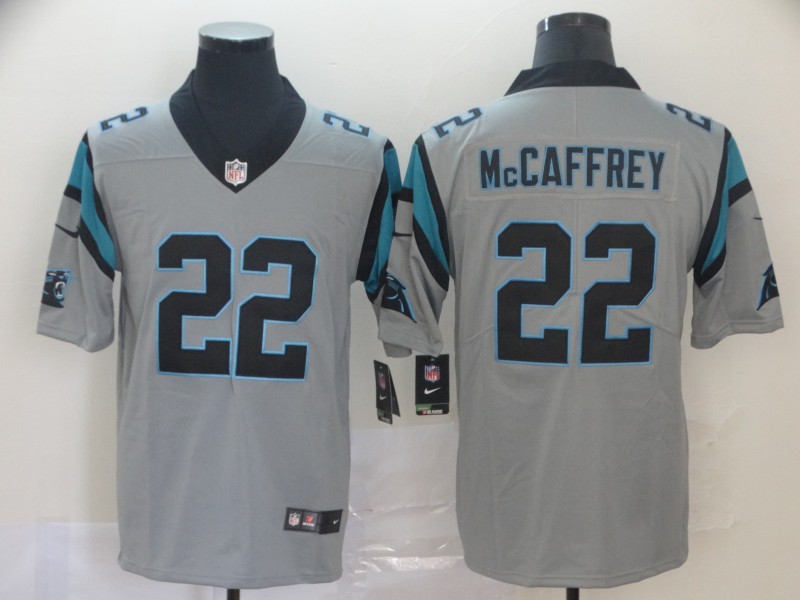 Nike Panthers 22 Christian McCaffrey Silver Inverted Legend Limited Jersey Nike Panthers 22 Christian McCaffrey Silver Inverted Legend Limited Jersey