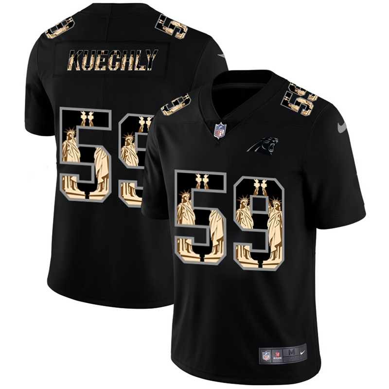 Nike Panthers 59 Luke Kuechly Black Statue Of Liberty Limited Jersey