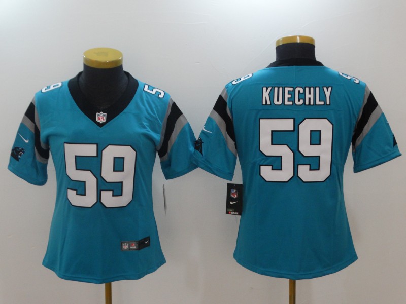 Nike Panthers 59 Luke Kuechly Blue Women Vapor Untouchable Player Limited Jersey