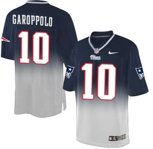 Nike Patriots #10 Jimmy Garoppolo Navy Blue Grey Men's Stitched NFL Elite Fadeaway Fashion Jersey Nike Patriots #10 Jimmy Garoppolo Navy Blue Grey Men's Stitched NFL Elite Fadeaway Fashion Jersey