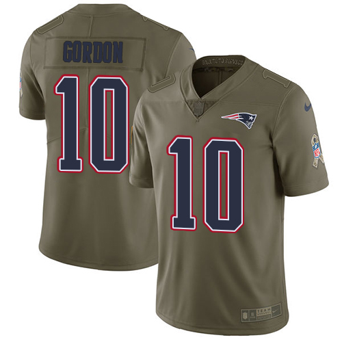 Nike Patriots #10 Josh Gordon Olive Men's Stitched NFL Limited 2017 Salute To Service Jersey Nike Patriots #10 Josh Gordon Olive Men's Stitched NFL Limited 2017 Salute To Service Jersey
