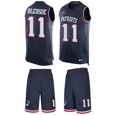 Nike Patriots #11 Drew Bledsoe Navy Blue Team Color Men's Stitched NFL Limited Tank Top Suit Jersey Nike Patriots #11 Drew Bledsoe Navy Blue Team Color Men's Stitched NFL Limited Tank Top Suit Jersey