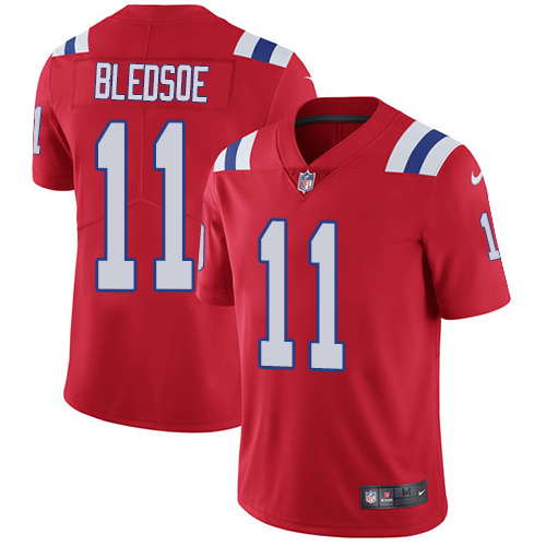 Nike Patriots #11 Drew Bledsoe Red Alternate Men's Stitched NFL Vapor Untouchable Limited Jersey Nike Patriots #11 Drew Bledsoe Red Alternate Men's Stitched NFL Vapor Untouchable Limited Jersey