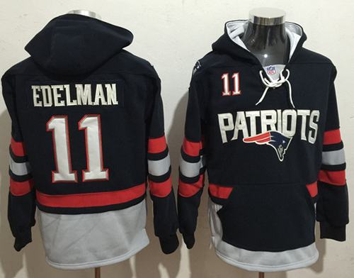 Nike Patriots #11 Julian Edelman Navy Blue Sawyer Hooded Sweatshirt NFL Hoodie Nike Patriots #11 Julian Edelman Navy Blue Sawyer Hooded Sweatshirt NFL Hoodie
