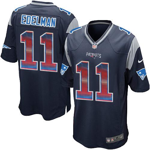 Nike Patriots #11 Julian Edelman Navy Blue Team Color Men's Stitched NFL Limited Strobe Jersey Nike Patriots #11 Julian Edelman Navy Blue Team Color Men's Stitched NFL Limited Strobe Jersey