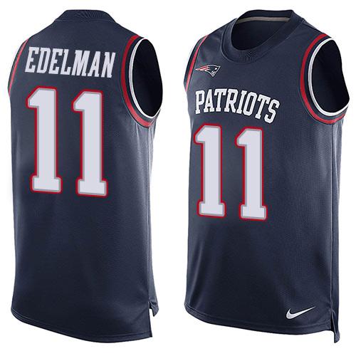 Nike Patriots #11 Julian Edelman Navy Blue Team Color Men's Stitched NFL Limited Tank Top Jersey Nike Patriots #11 Julian Edelman Navy Blue Team Color Men's Stitched NFL Limited Tank Top Jersey