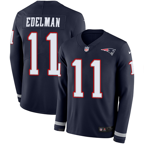 Nike Patriots #11 Julian Edelman Navy Blue Team Color Men's Stitched NFL Limited Therma Long Sleeve Jersey Nike Patriots #11 Julian Edelman Navy Blue Team Color Men's Stitched NFL Limited Therma Long Sleeve Jersey