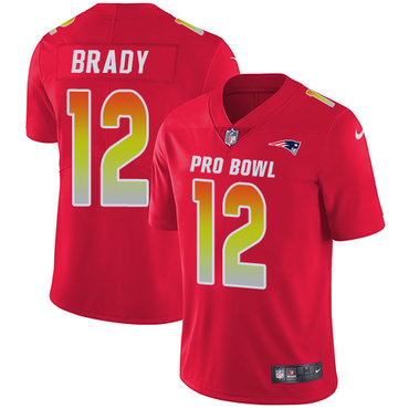Nike Patriots #12 Tom Brady Red Women's Stitched NFL Limited AFC 2018 Pro Bowl Jersey Nike Patriots #12 Tom Brady Red Women's Stitched NFL Limited AFC 2018 Pro Bowl Jersey