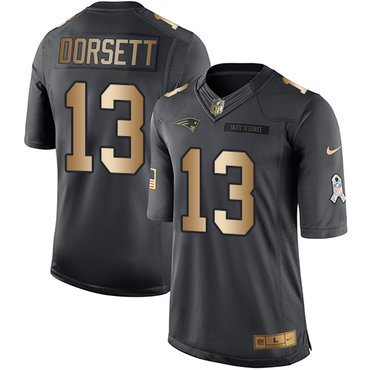 Nike Patriots #13 Phillip Dorsett Black Men's Stitched NFL Limited Go