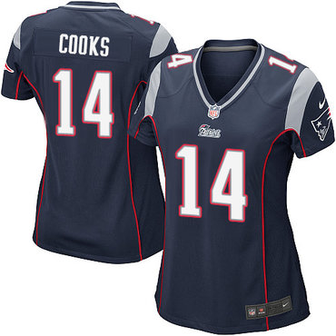 Nike Patriots #14 Brandin Cooks Navy Blue Team Color Women's Stitched NFL New Elite Jersey