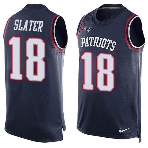 Nike Patriots #18 Matt Slater Navy Blue Team Color Men's Stitched NFL Limited Tank Top Jersey Nike Patriots #18 Matt Slater Navy Blue Team Color Men's Stitched NFL Limited Tank Top Jersey